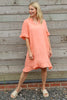 Eliane Frill Hem Linen Tunic Orange
