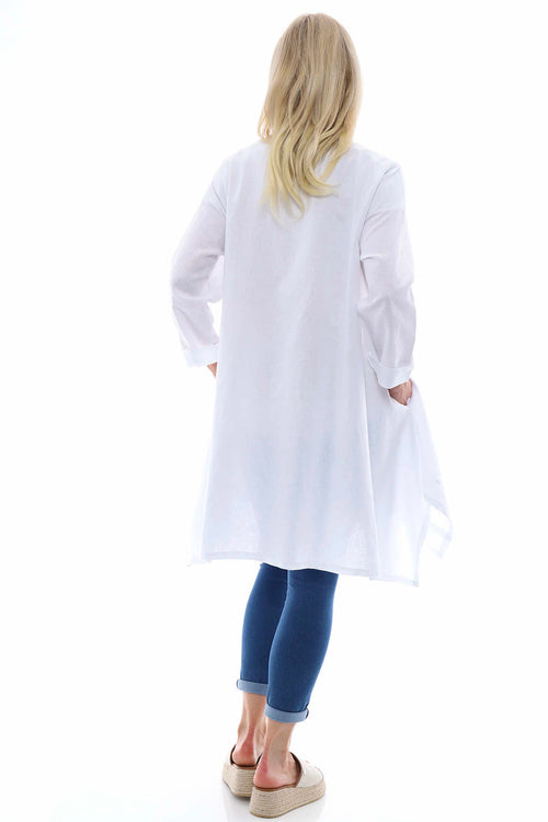 Rowyn Washed Linen Jacket White - Image 6