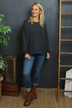 Alora Cotton Top Charcoal