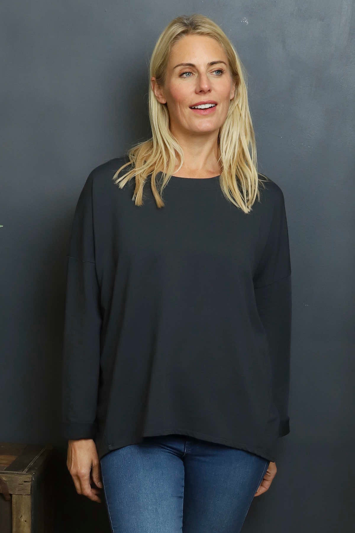 Alora Cotton Top Charcoal