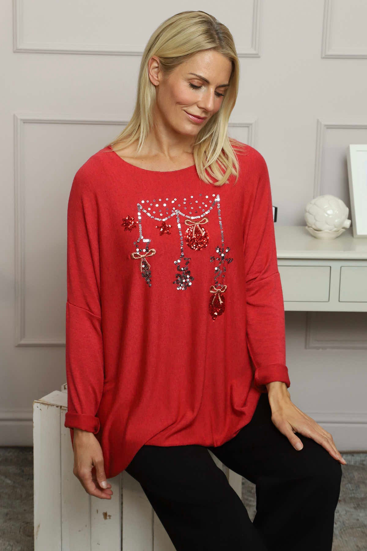 Lillian Christmas Jumper Red
