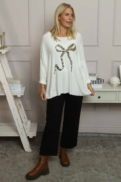 Lillian Bow Jumper Cream