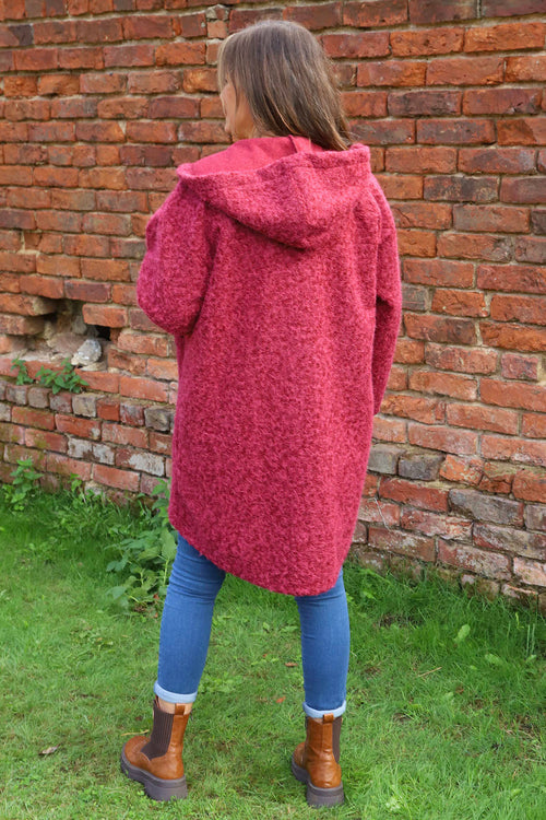 Sheila Zip Hooded Jacket Wine - Image 4