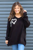 Janelle Heart Knitted Jumper Black