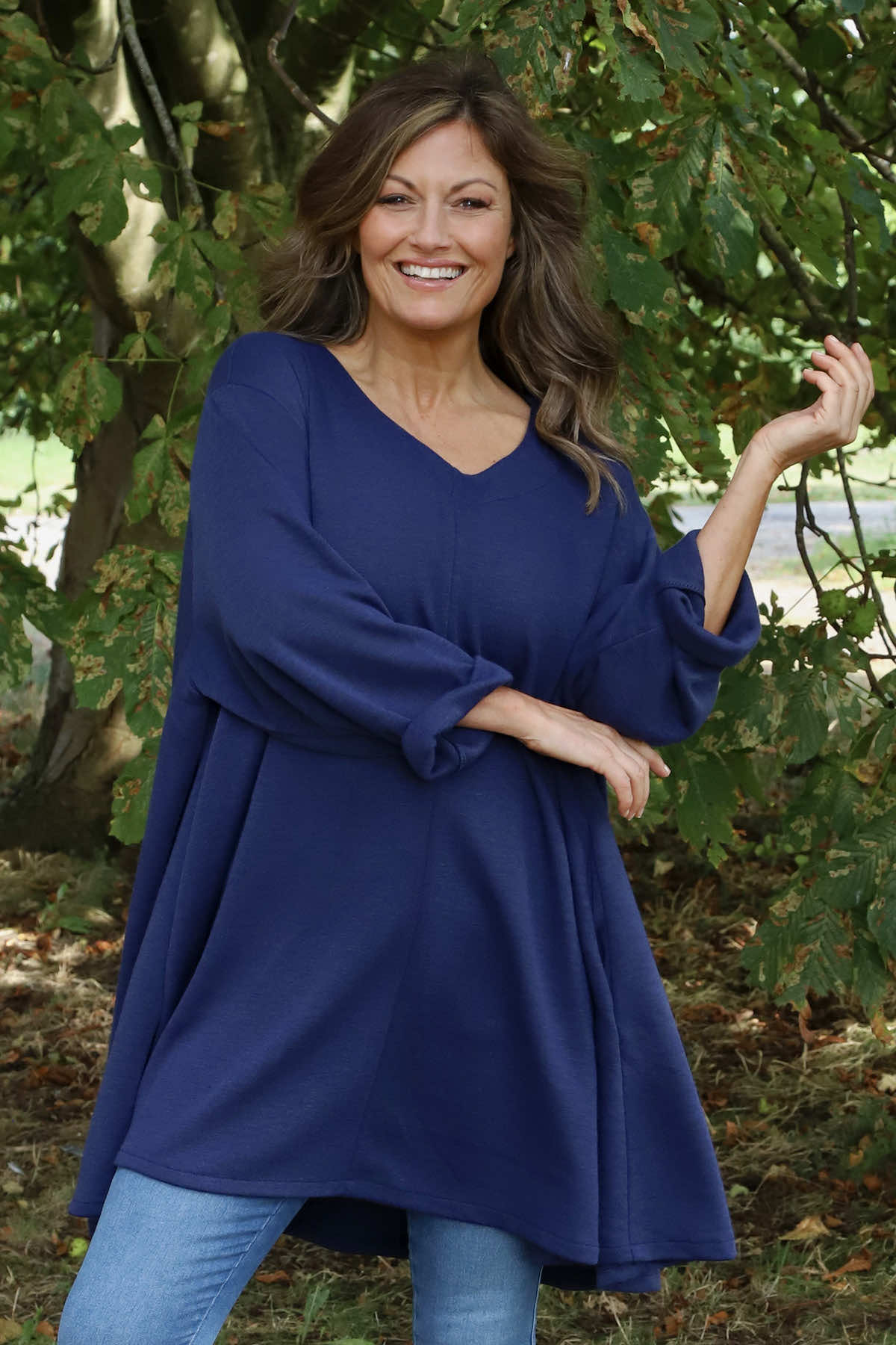 Beverley Oversize Knitted Top Navy