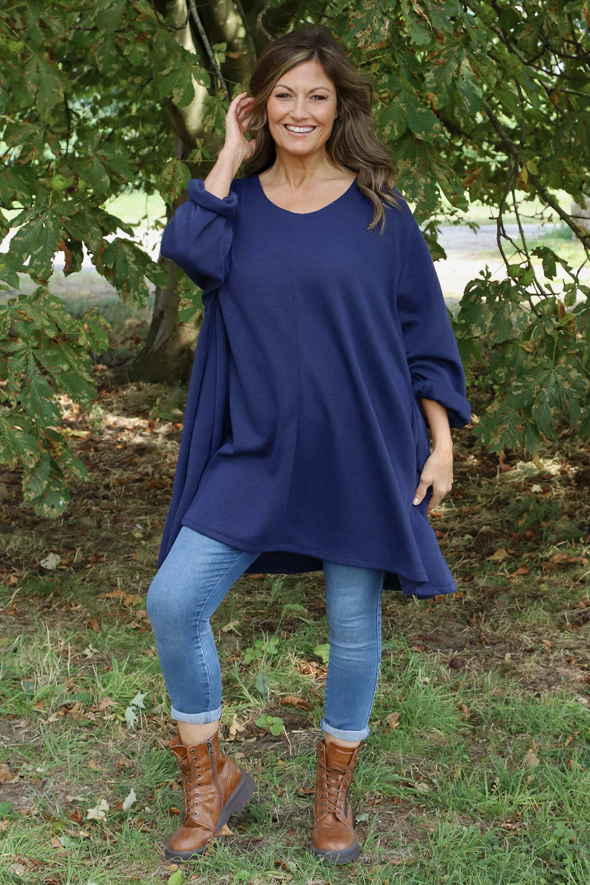 Beverley Oversize Knitted Top Navy