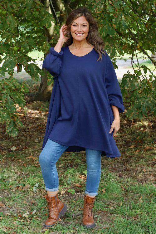 Beverley Oversize Knitted Top Navy - Image 3