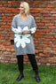 Joan Flower Knitted Jumper Mid Grey