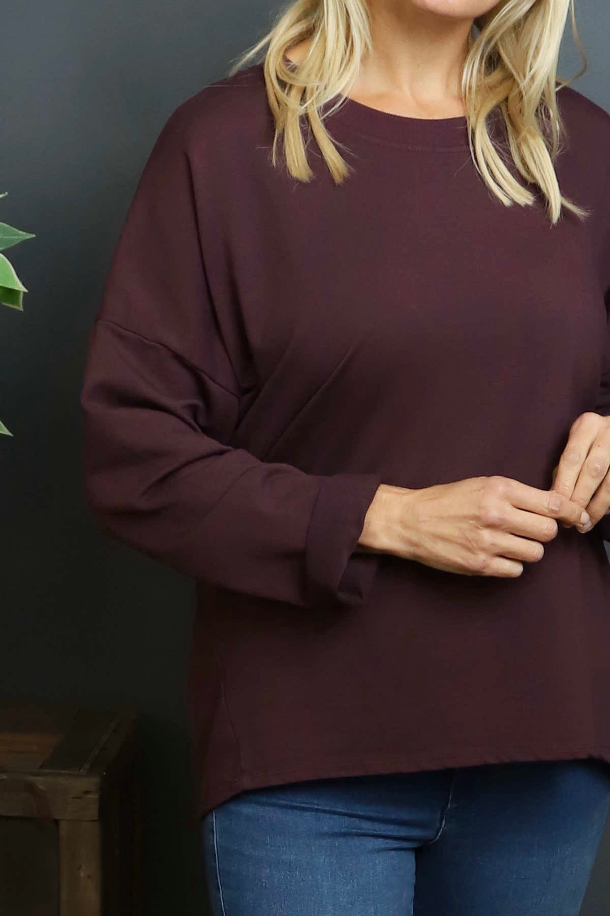 Alora Cotton Top Burgundy