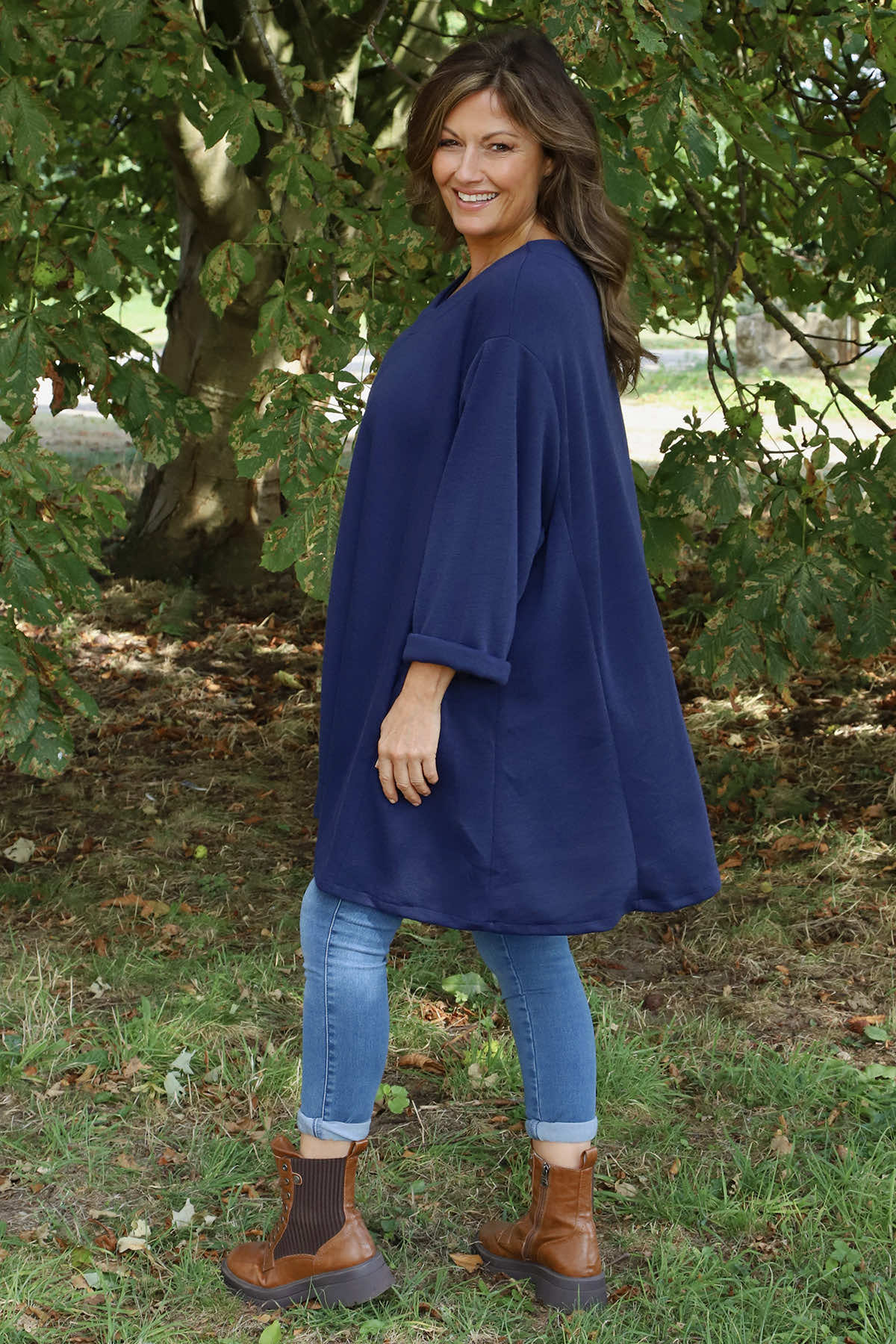 Beverley Oversize Knitted Top Navy