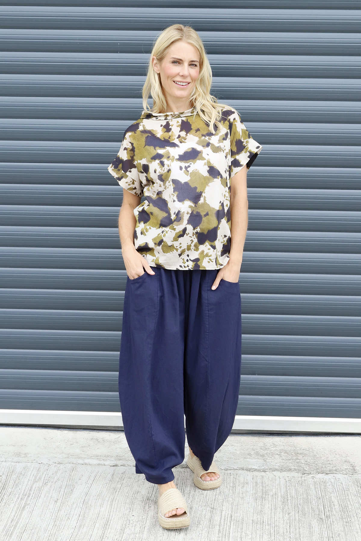 Evelyn Linen Trousers Navy