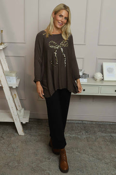 Lillian Bow Jumper Cocoa