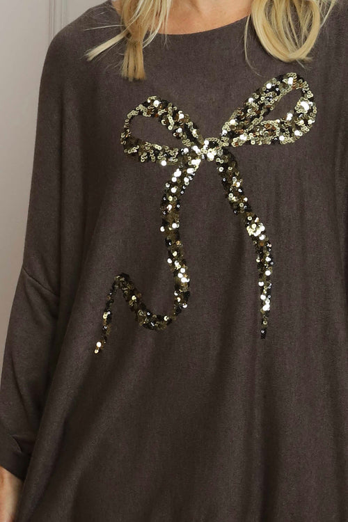 Lillian Bow Jumper Cocoa - Image 3