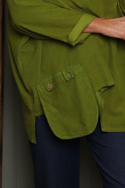 Daisy Needlecord Top Olive - Image 3