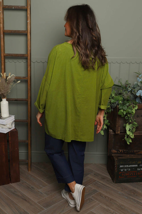 Daisy Needlecord Top Olive - Image 4