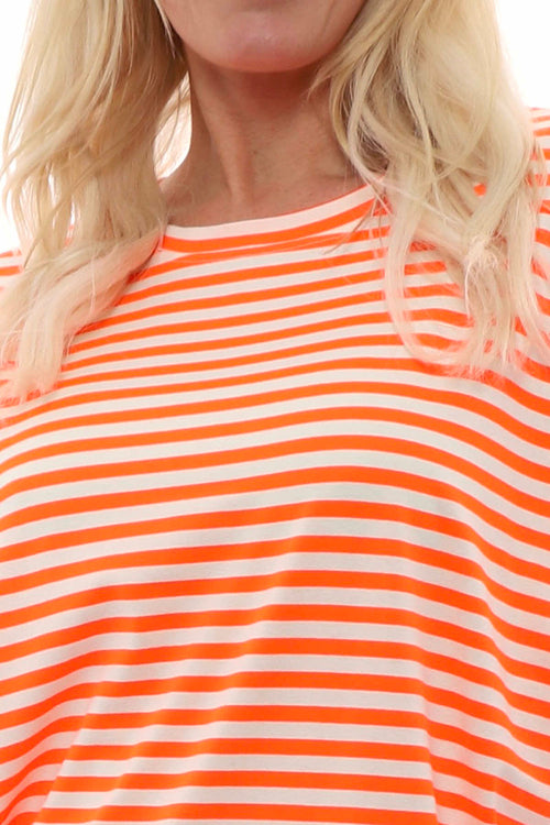 Aydra Stripe Cotton Tee Orange - Image 3