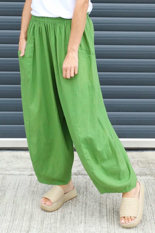 Evelyn Linen Trousers Green - Image 3