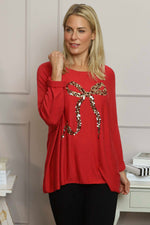 Lillian Bow Jumper Red Red - Lillian Bow Jumper Red