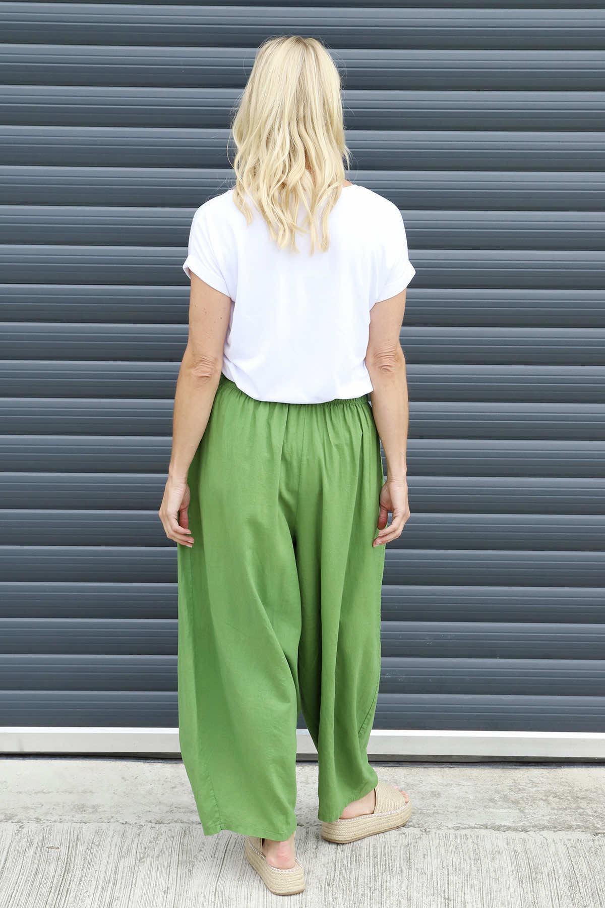 Evelyn Linen Trousers Green