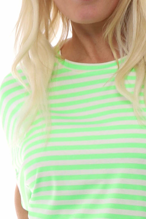 Aydra Stripe Cotton Tee Green - Image 6