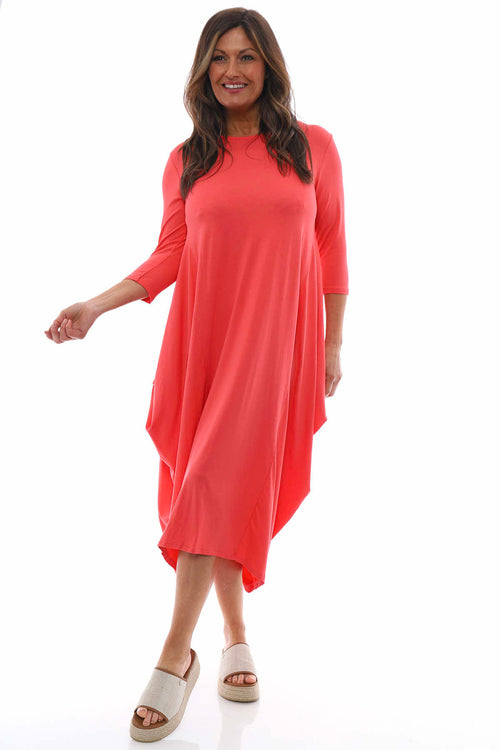 Boswin Dress Coral Red