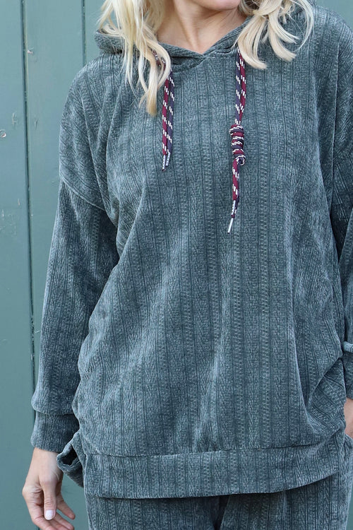 Alexandra Hooded Top Khaki - Image 3