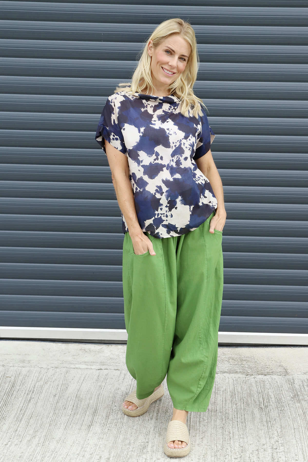 Evelyn Linen Trousers Green