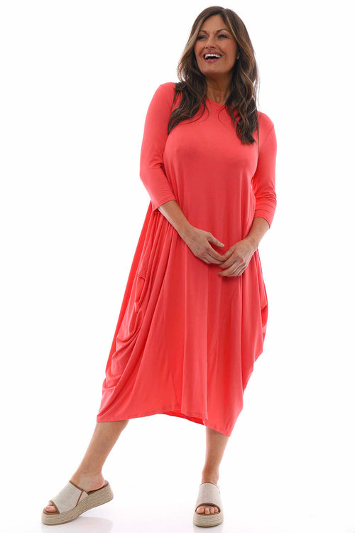 Boswin Dress Coral Red - Image 5