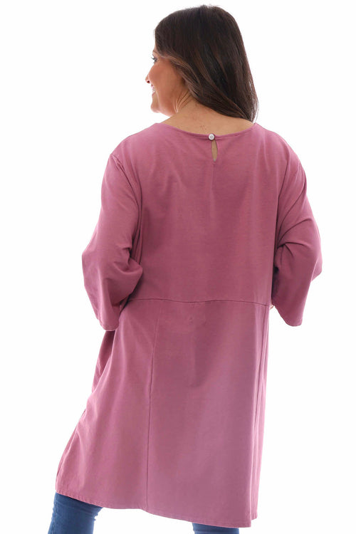Hannah Pocket Cotton Jersey Tunic Grape - Image 5