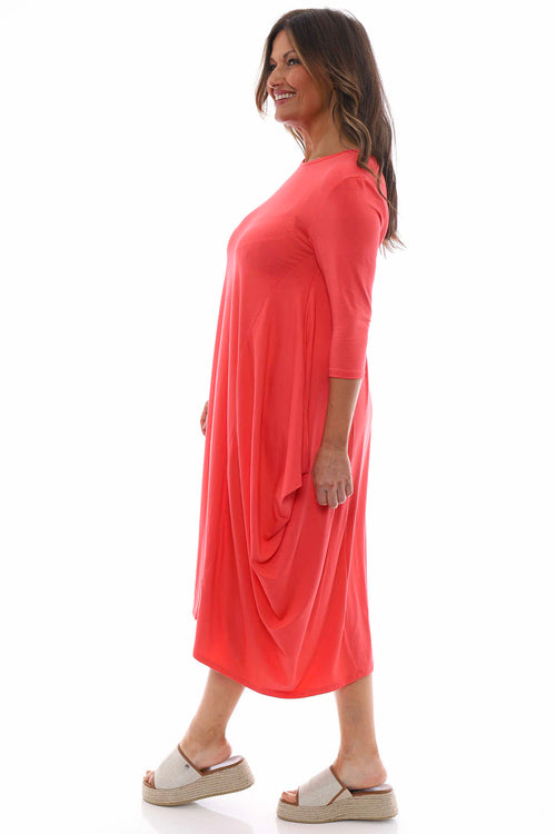 Boswin Dress Coral Red - Image 7