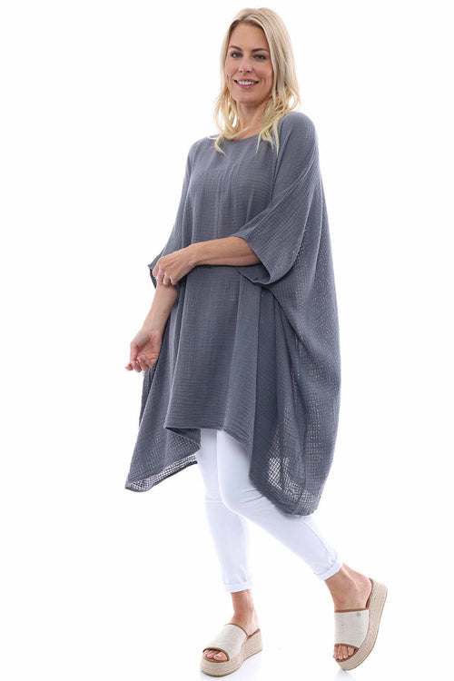 Jara Cotton Tunic Mid Grey - Image 1