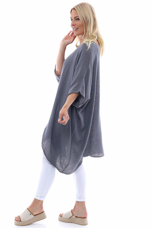 Jara Cotton Tunic Mid Grey - Image 5