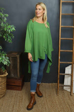 Mercer Asymmetric Cotton Top Green Green - Mercer Asymmetric Cotton Top Green