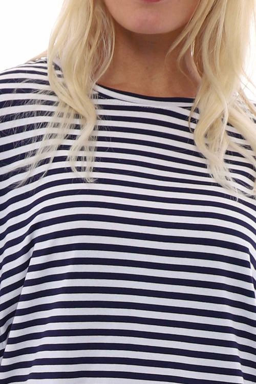 Aydra Stripe Cotton Tee Navy - Image 2