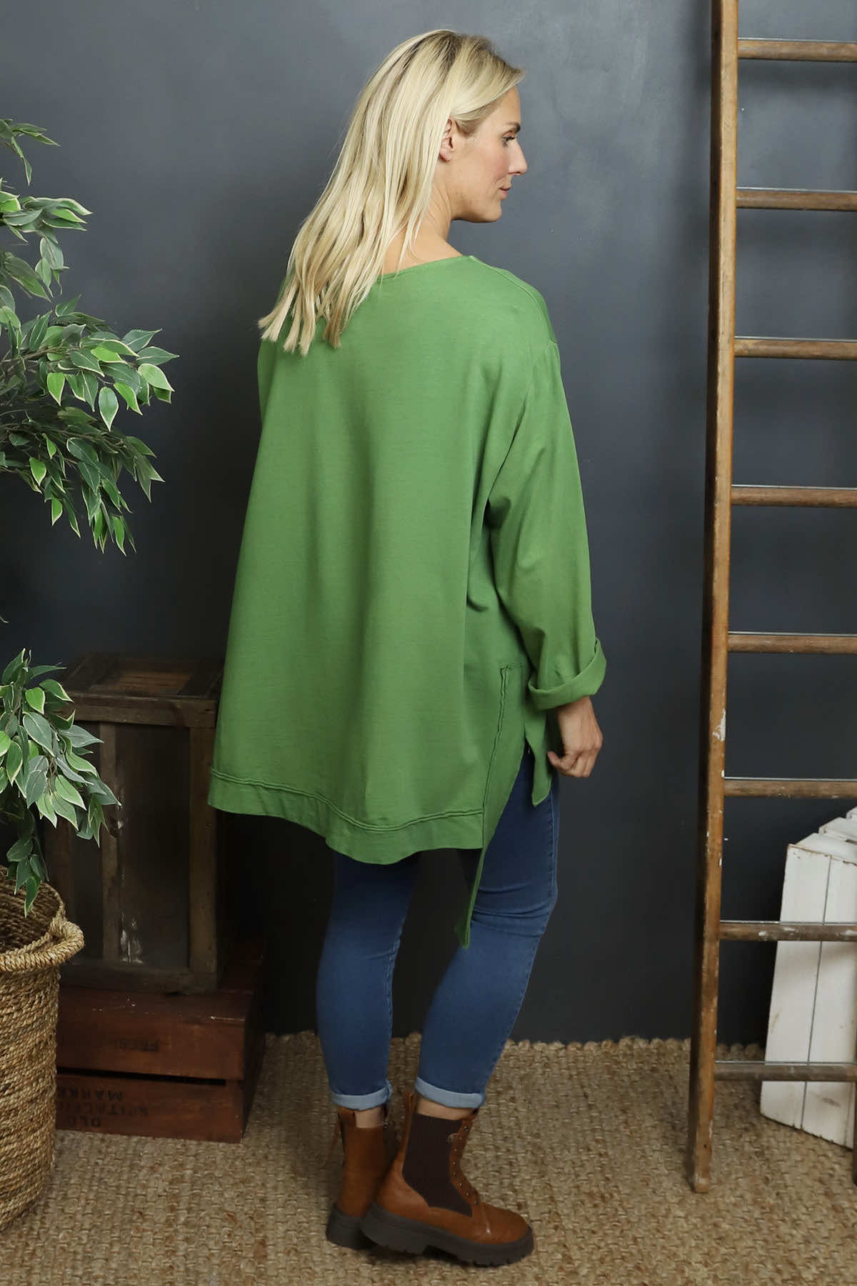Mercer Asymmetric Cotton Top Green