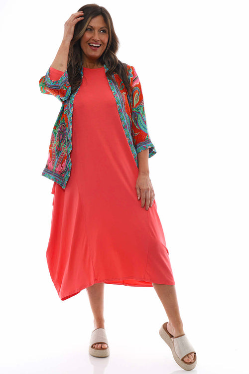 Boswin Dress Coral Red - Image 6