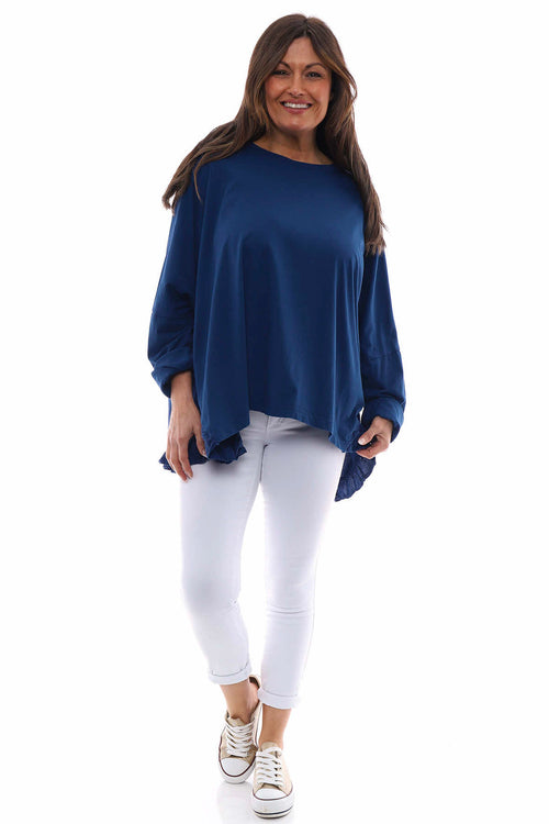 Zocca Frill Cotton Top Navy - Image 1