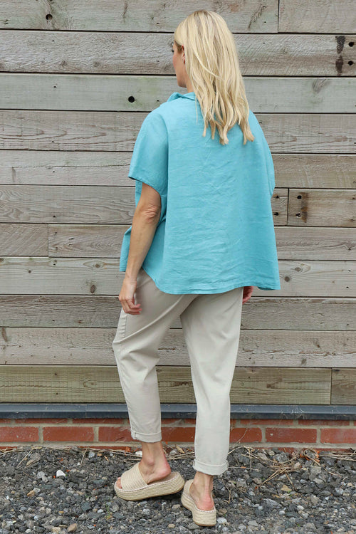 Sabella Linen Shirt Jade Green - Image 4