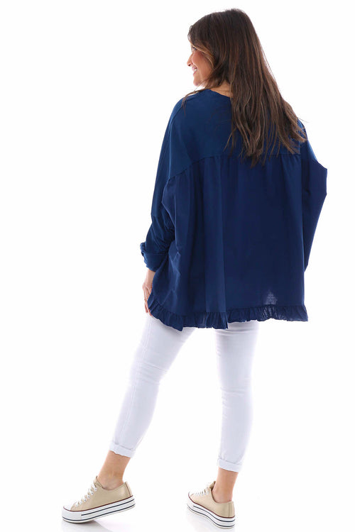 Zocca Frill Cotton Top Navy - Image 6