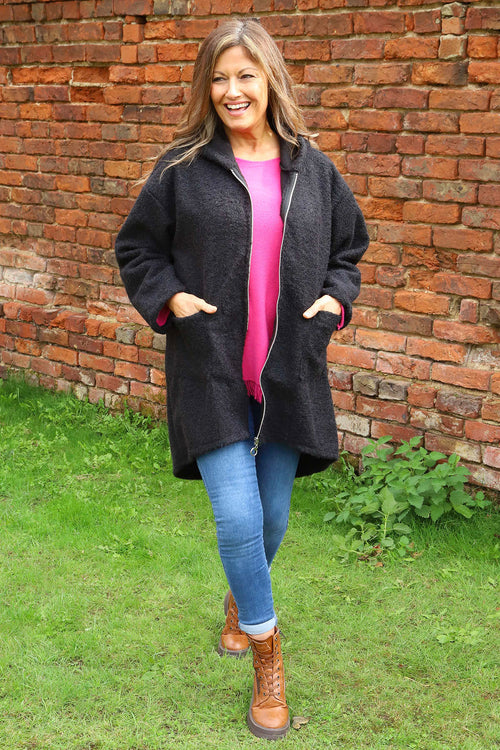 Sheila Zip Hooded Jacket Black - Image 1