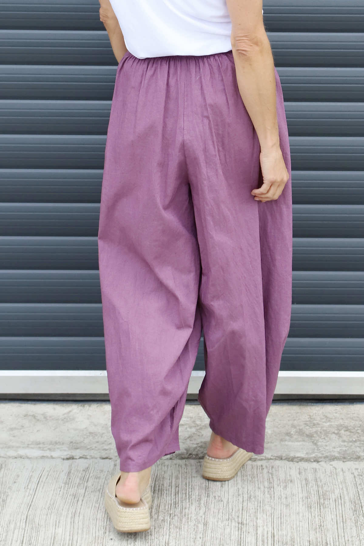 Evelyn Linen Trousers Purple