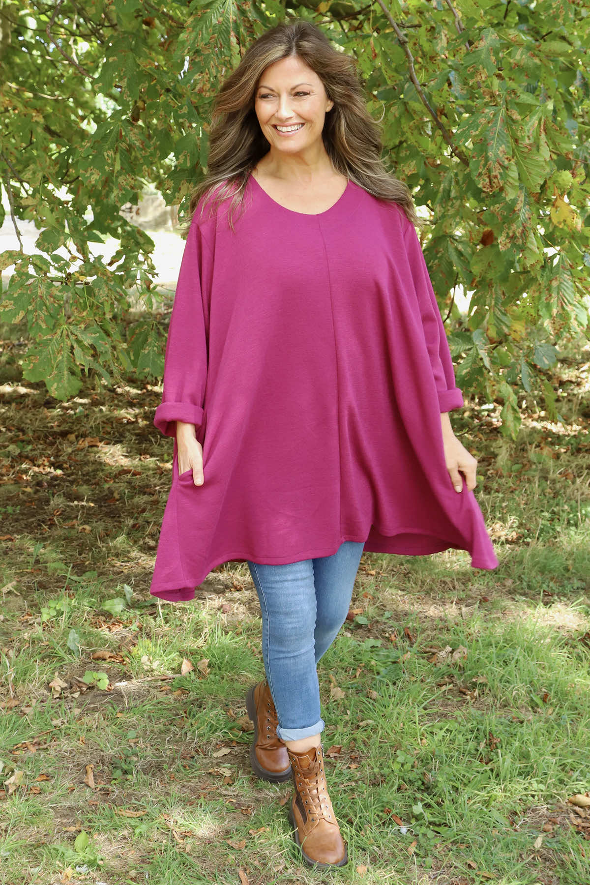 Beverley Oversize Knitted Top Berry