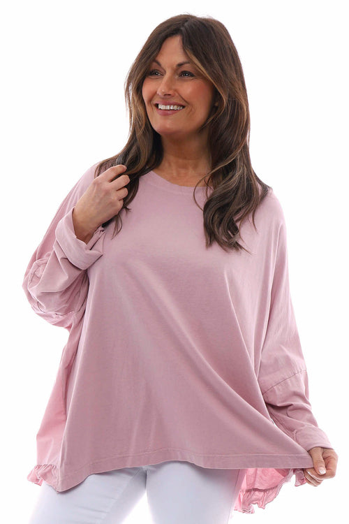 Zocca Frill Cotton Top Pink - Image 2