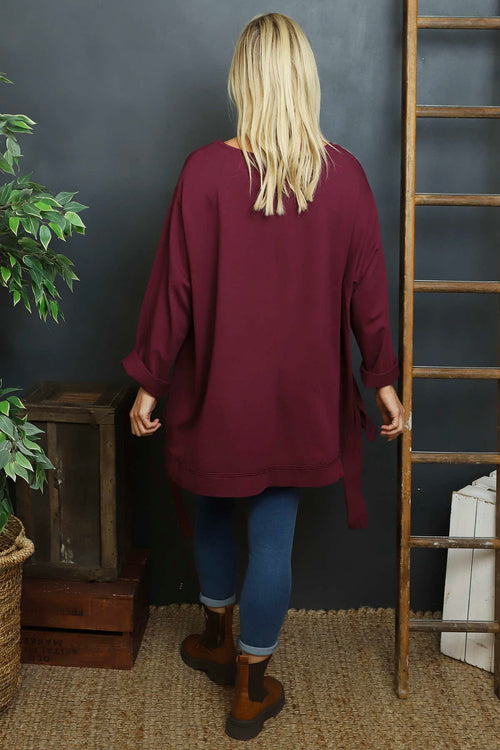 Mercer Asymmetric Cotton Top Burgundy - Image 4