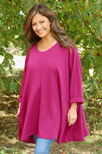 Beverley Oversize Knitted Top Berry Berry - Beverley Oversize Knitted Top Berry