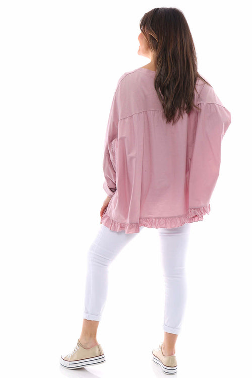 Zocca Frill Cotton Top Pink - Image 6