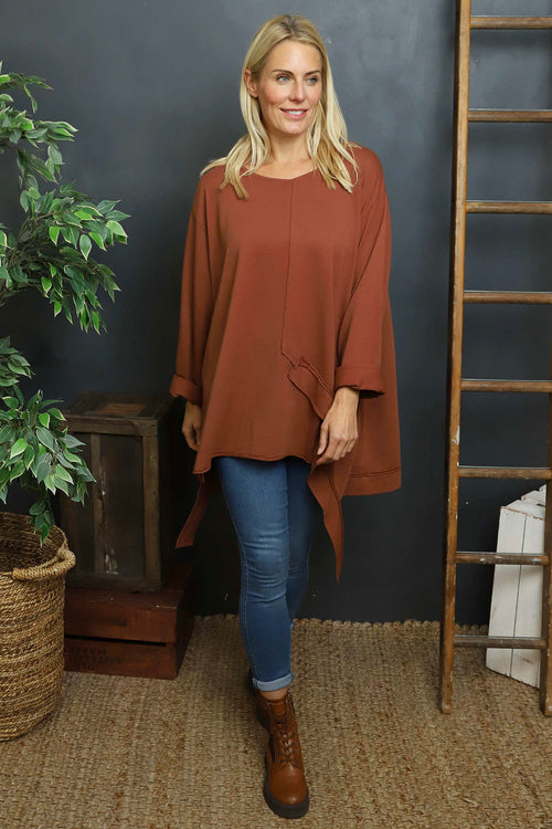 Mercer Asymmetric Cotton Top Burnt Orange