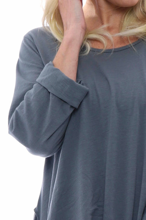 Rosie Cotton Tunic Mid Grey - Image 2