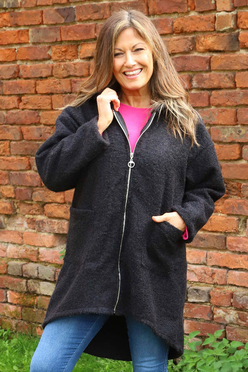 Sheila Zip Hooded Jacket Black - Image 2