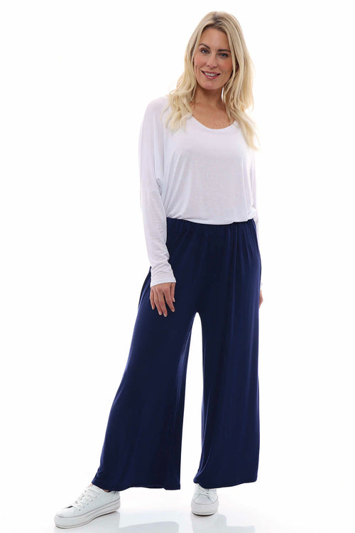 Alessia Cotton Trousers Navy
